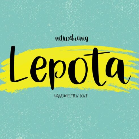 Black lettering "Lepota" on a yellow frame on a blue background.