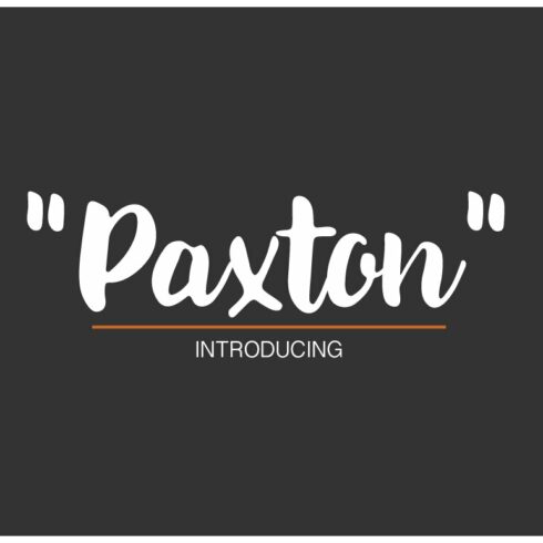 White lettering "Paxton" on a gray background.