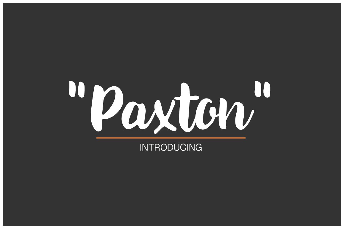 White lettering "Paxton" on a gray background.