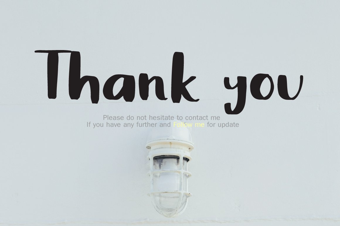 Black lettering "Thank you" on a gray background.
