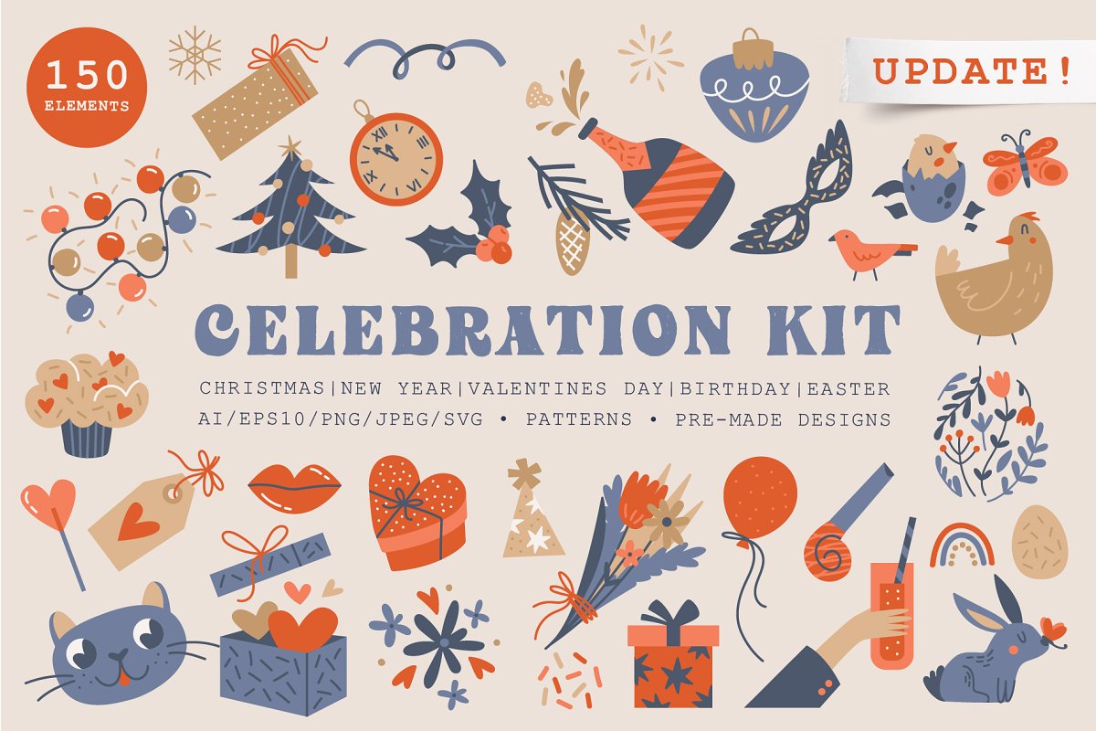 Cover image of Celebration kit | Vector collection.