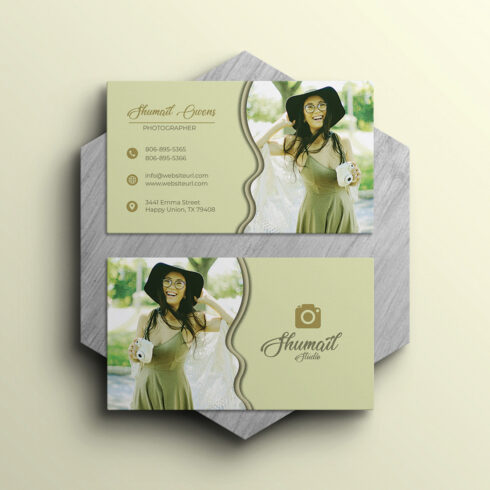 Camera Photography Business Card Template cover image.