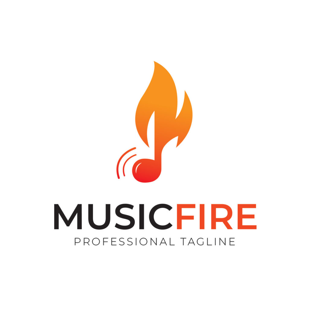 Fire Music Logo Template - MasterBundles