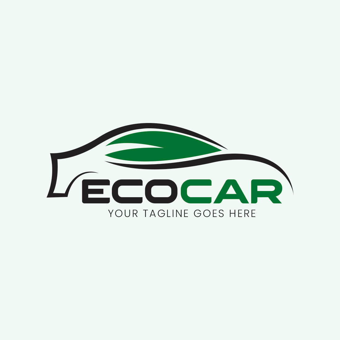 Eco Car Logo Green Template cover image.