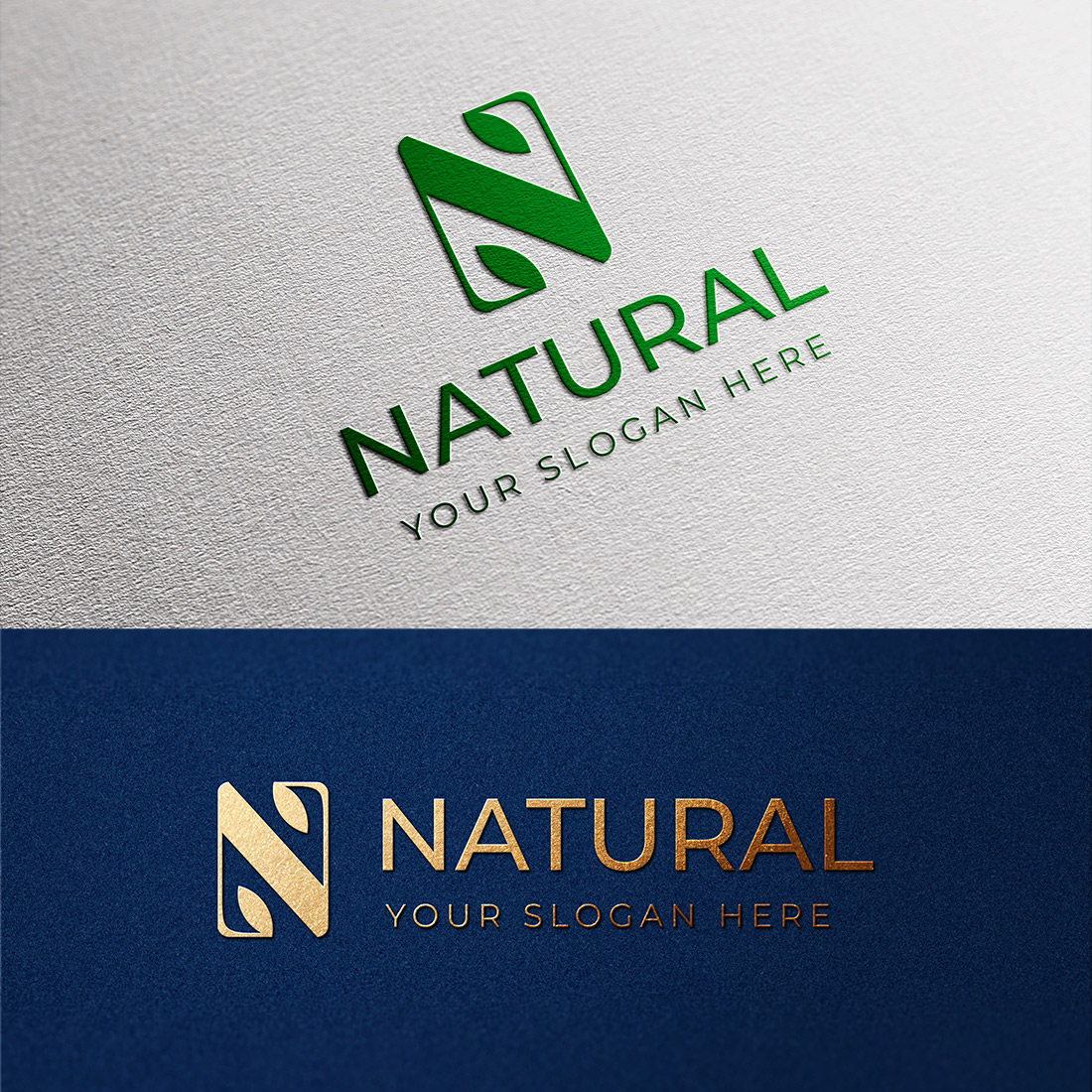 Letter N and Leaves Logo Template (Natural) main cover.