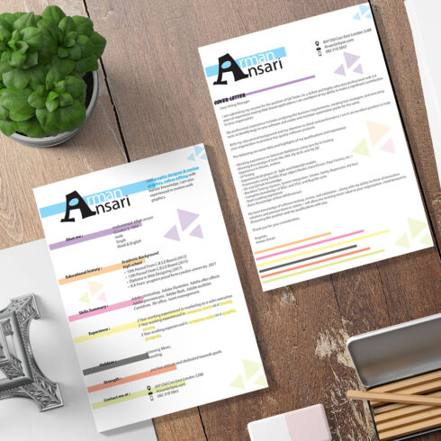 Modern Resume Template CV & Cover Letter image cover.