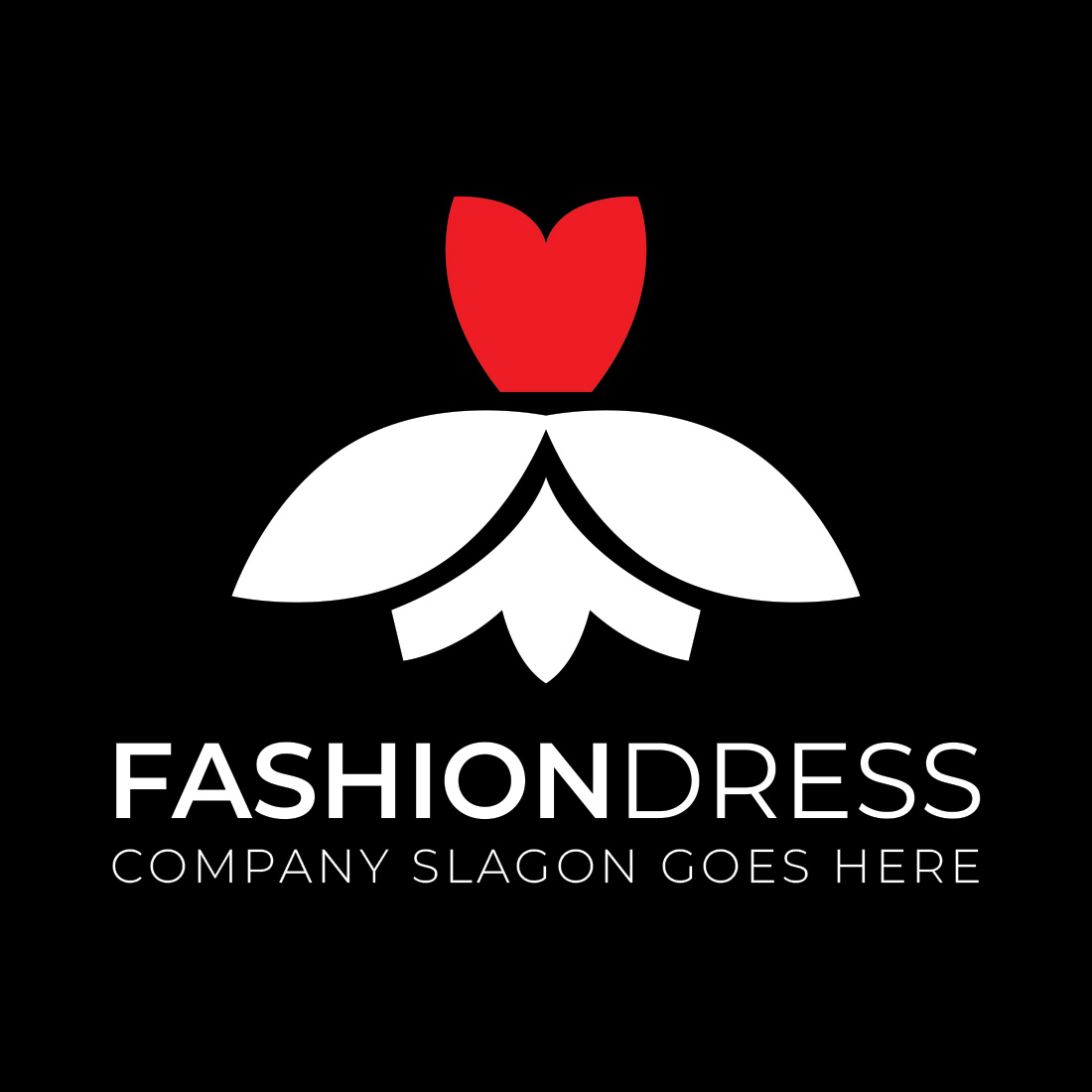Fashion Logo Template with black background.