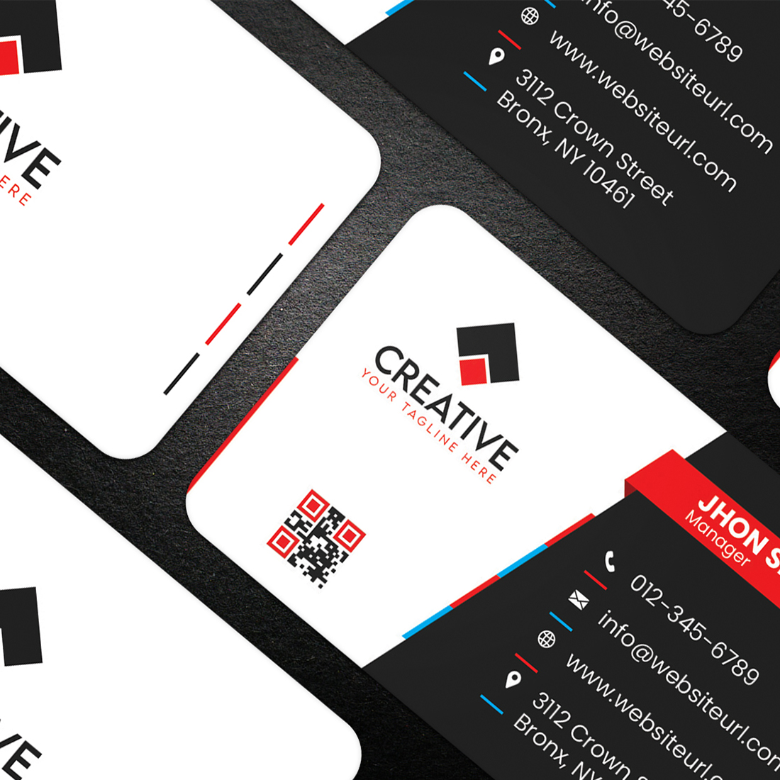 Stylish Creative Business Card Template cover image.