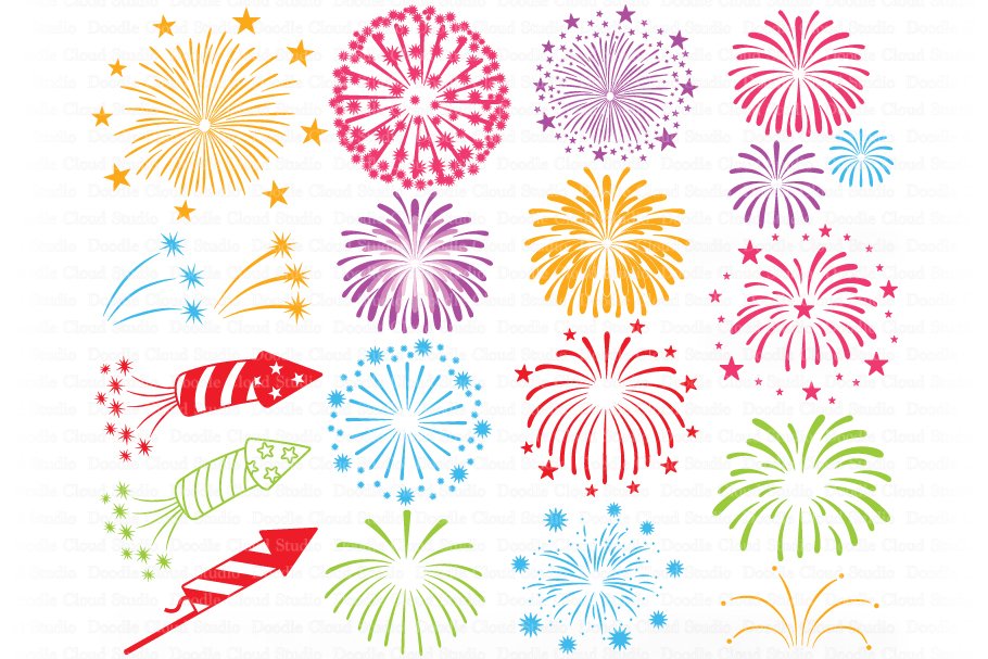 Cover image of Fireworks SVG Cut Files.