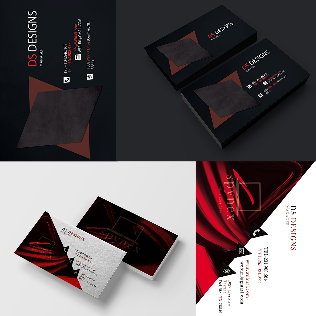 Professional and Creative 2 Business Card Bundle Designs cover image.