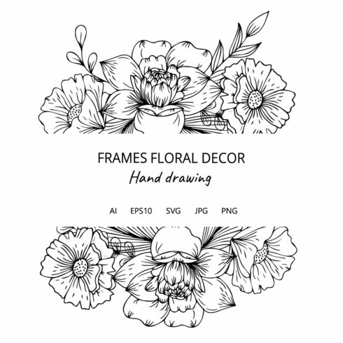 Two Frames with Floral Decor and Elements of Decor.