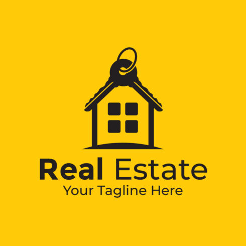 Real Estate Logo House with Key Design cover image.