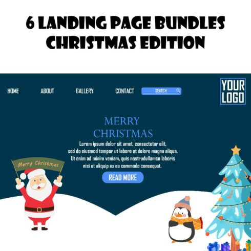 Cute Christmas Winter Landing Pages Bundle cover image.