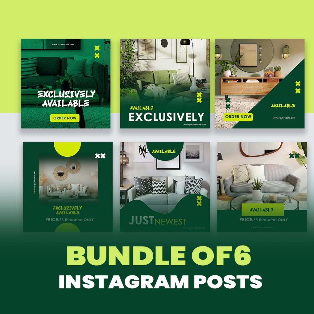 6 Exclusive Furniture Instagram Post Templates MasterBundles