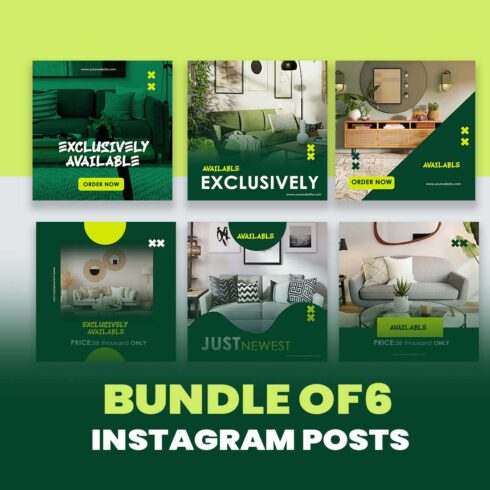 Exclusive Furniture Instagram Post Templates cover image.