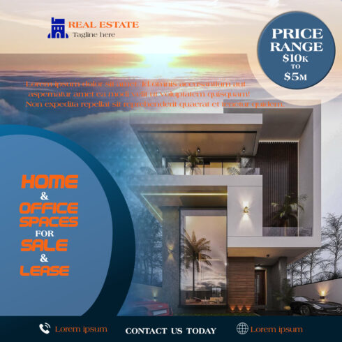 Real estate agency flyer image with beautiful design