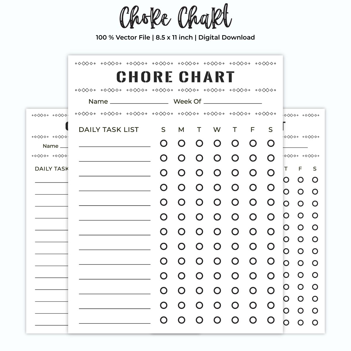 Chore Chart for Kids Printable Template - MasterBundles