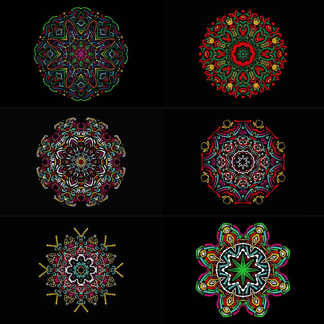 Collection of charming images of geometric mandalas