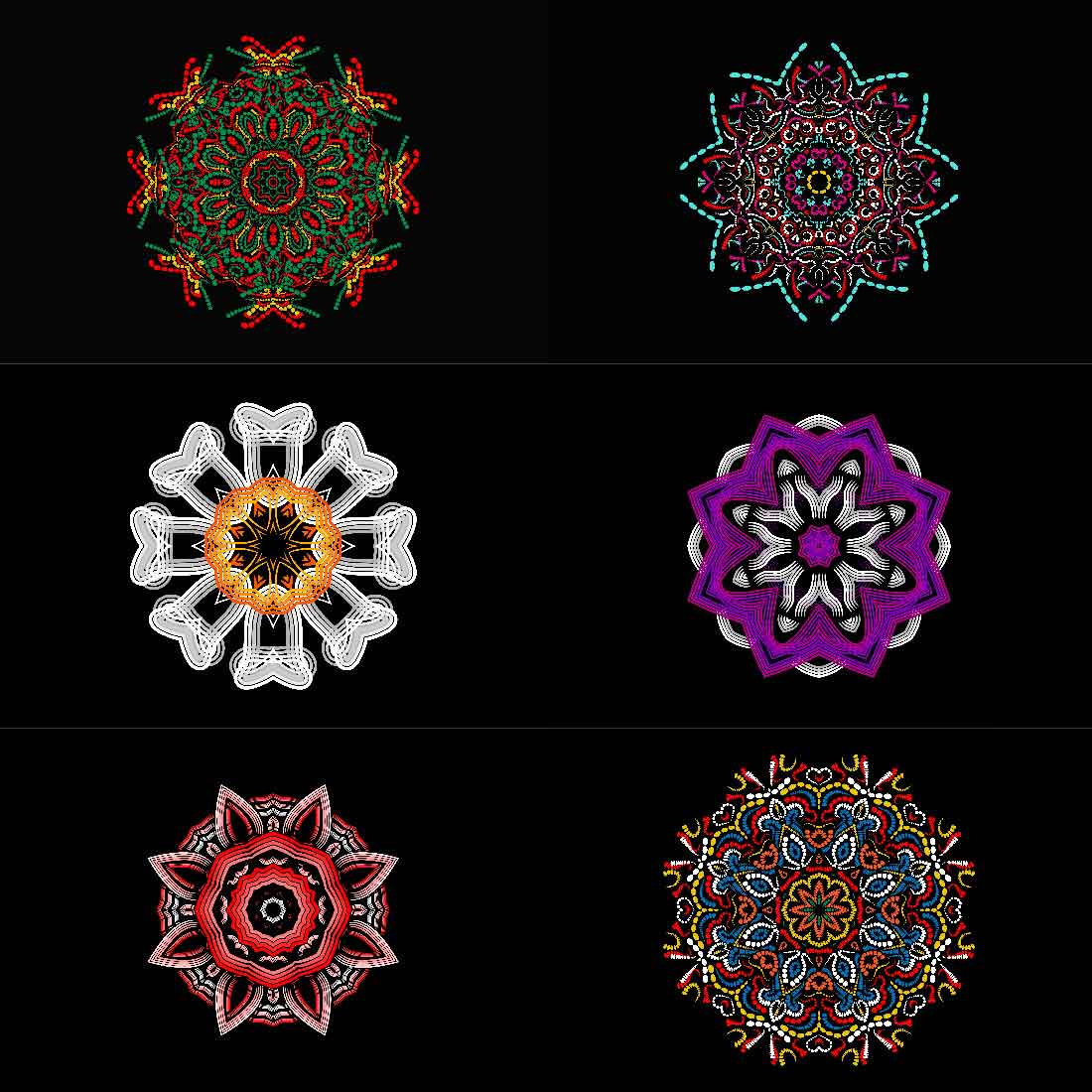 Collection of charming images of geometric mandalas