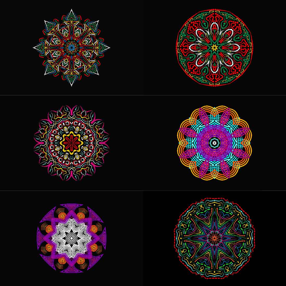 Collection of charming images of geometric mandalas