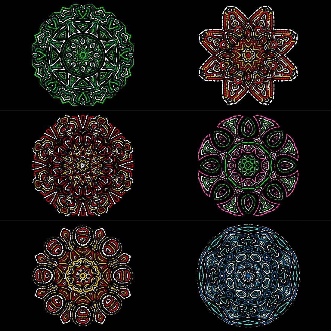 6 Mandala Art Bundles cover image.