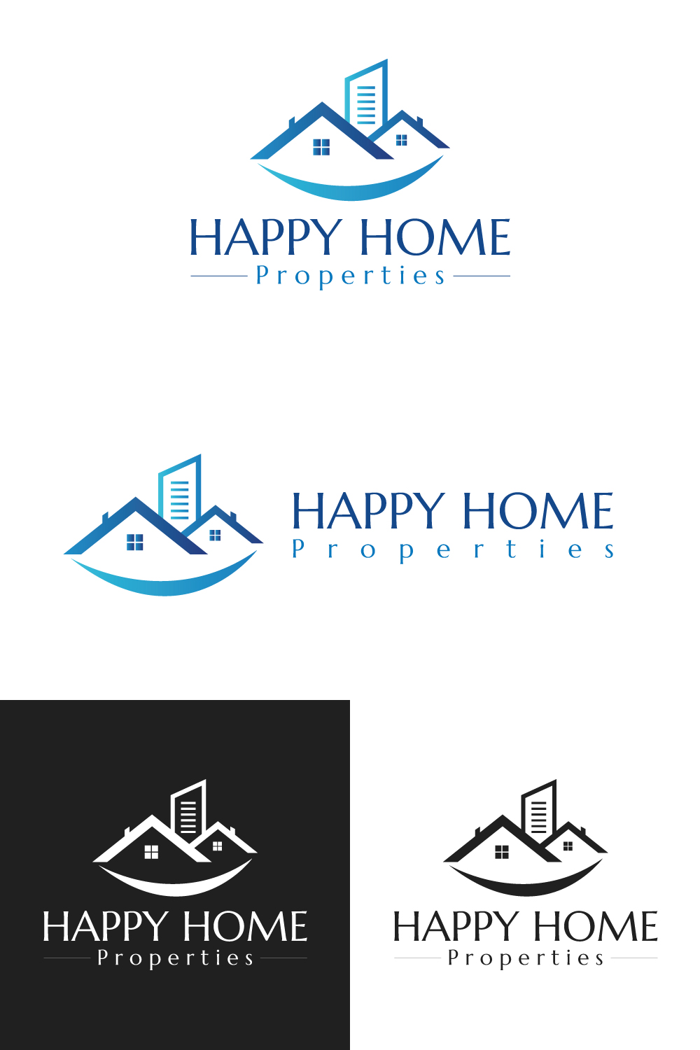 Modern Real Estate Logo Design Template Pinterest collage image.