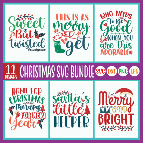Christmas T-shirt Design SVG Bundle cover image.