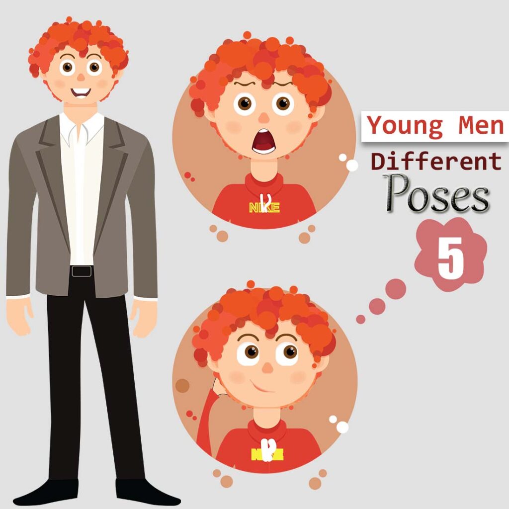 Young Men Flat Character Design - MasterBundles
