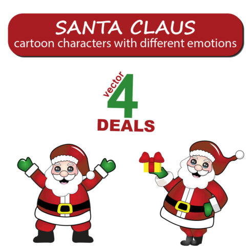 Santa Claus Emotions Vector Design Collection cover image.