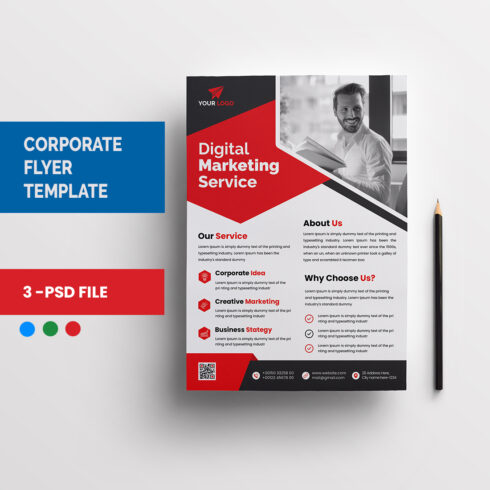 Image of charming business flyer with red design