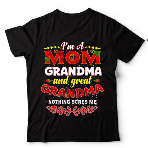 I am a Mom Grandma T-shirt Design mockup image.