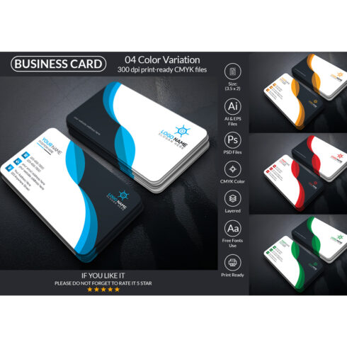 Modern Business Card Design Template main cover.