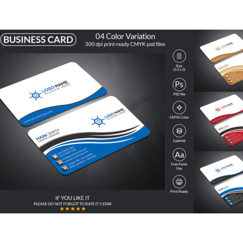 Creative Business Card Design Template cover image.