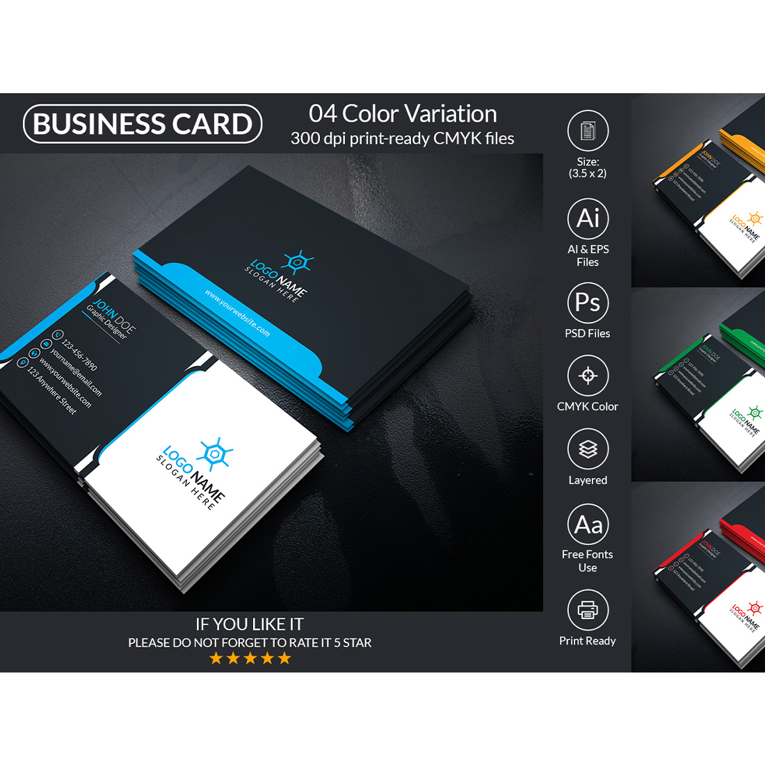 Professional Business Card Design Template main cover.