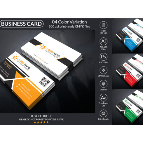 Creative Business Card Design Template main cover.