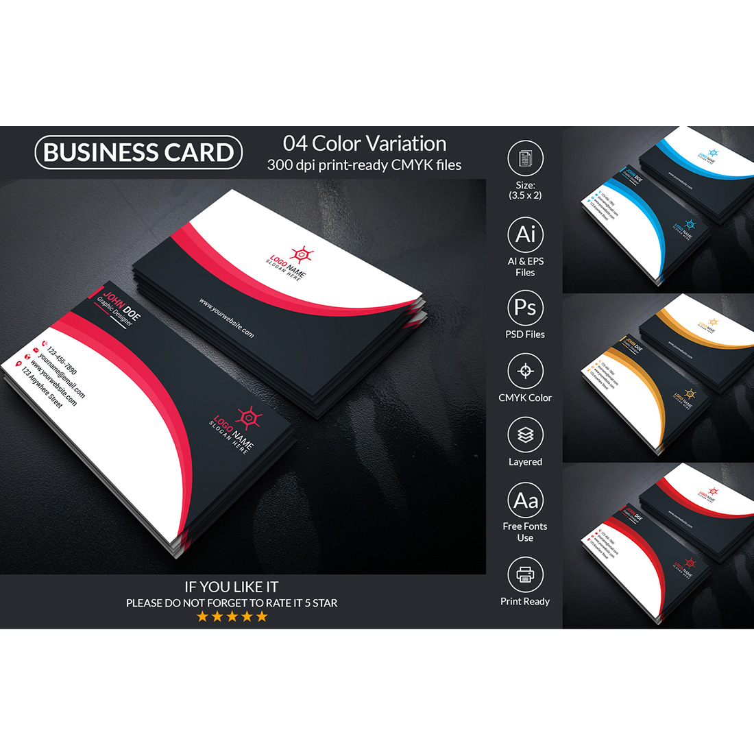 Creative Business Card Template Design cover image.