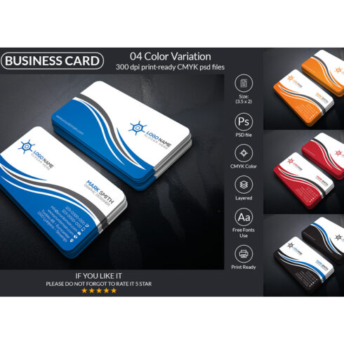 Stylish Business Card Design Template main cover.