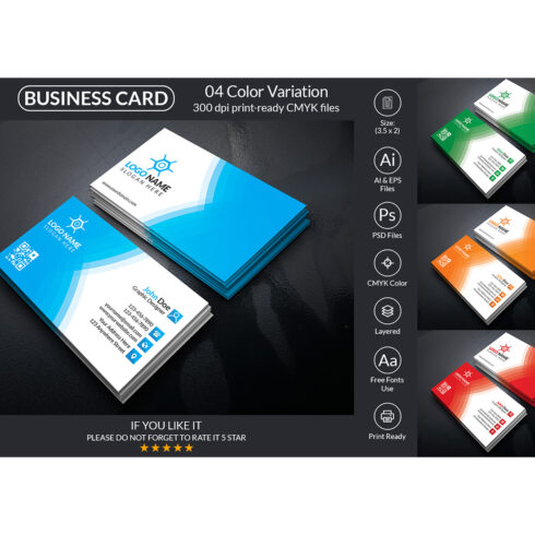 Modern Business Card Design Template main cover.