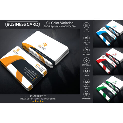 Creative Business Card Design Template cover image.