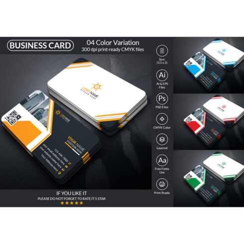 Professional Business Card Design Template main cover.