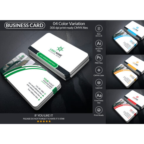 Modern Business Card Design Template main cover.