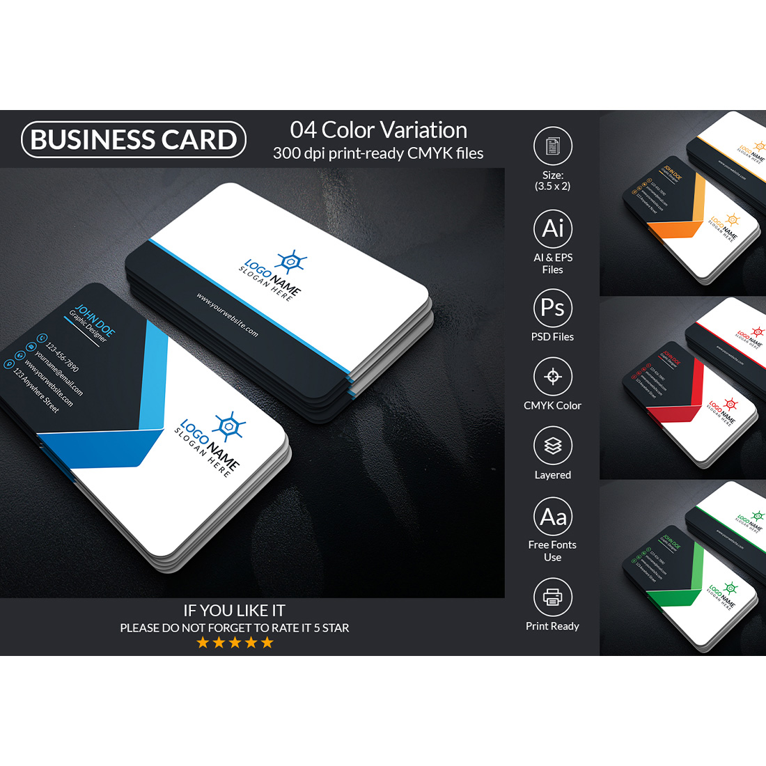 Business Card Design Template cover image.