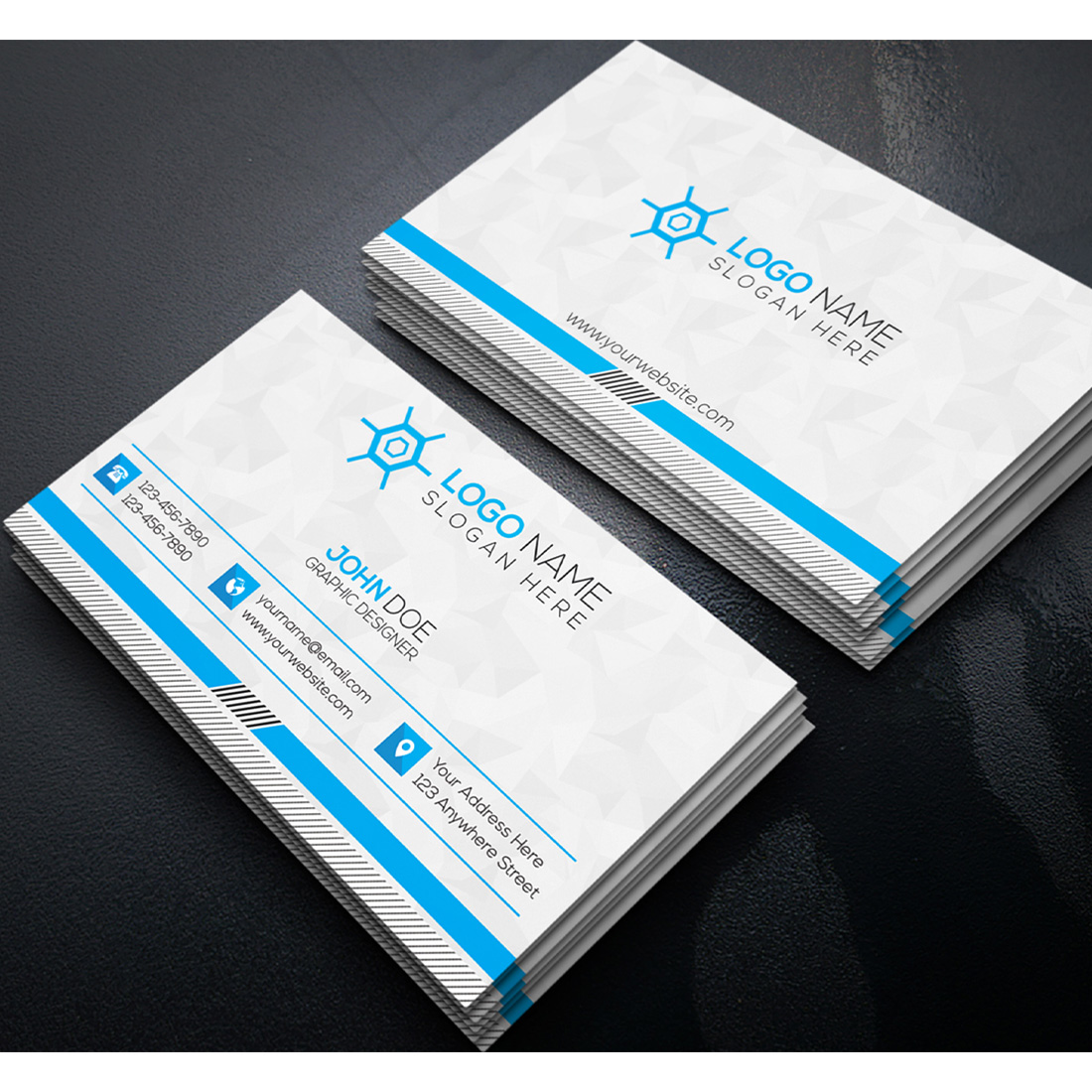 Clean And Modern Business Card Design Template main cover.