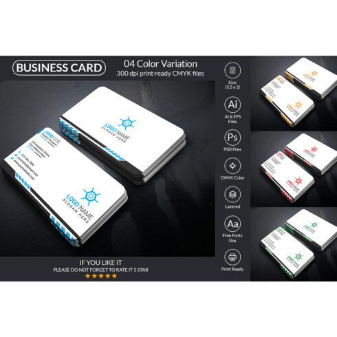 Minimal Business Card Template Design cover image.