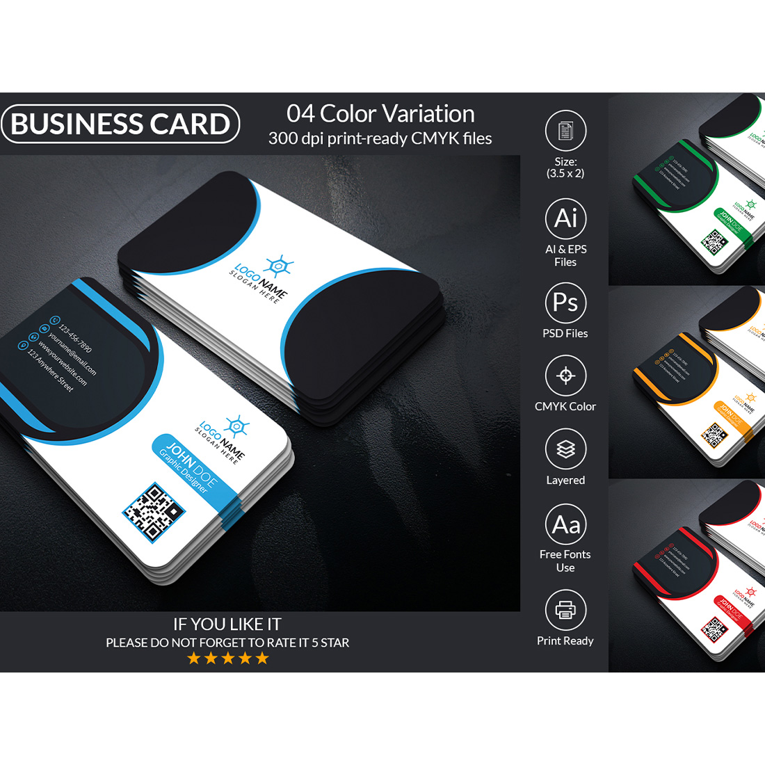 Creative Business Card Design Template main cover.