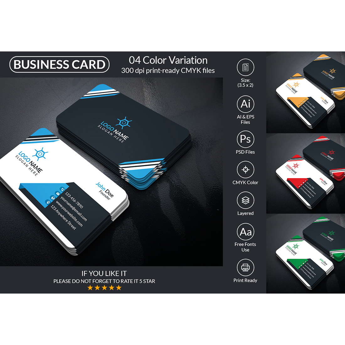 Professional Business Card Design Template image cover.