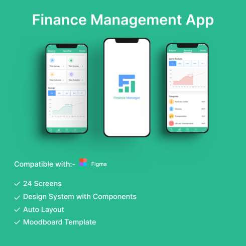 Finance Management App UI Kit cover image.