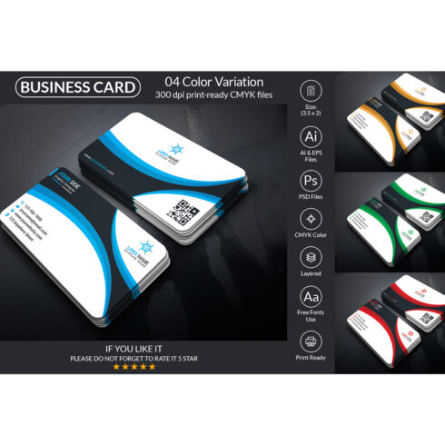 Business Card Modern Design Template cover image.