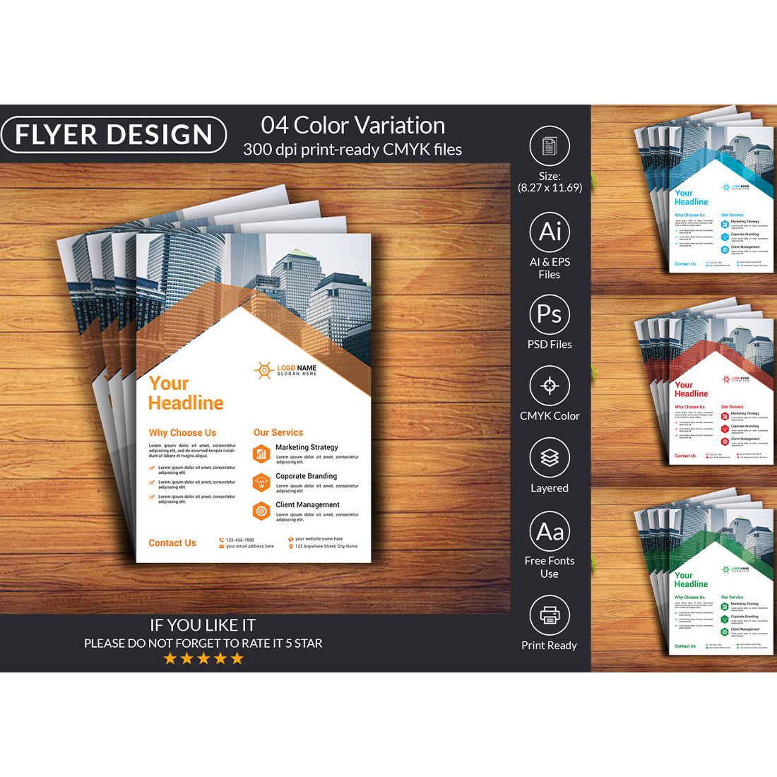 Corporate Flyer Design Template main cover image.