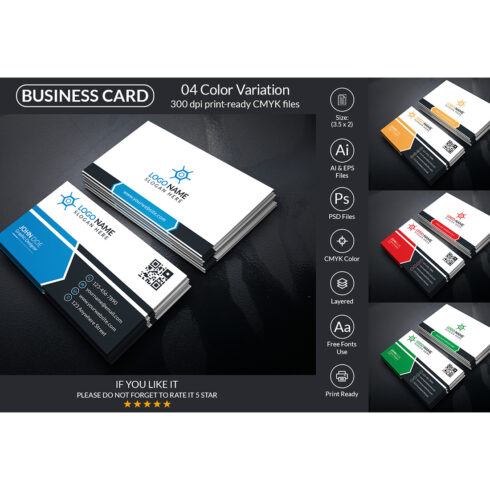 Minimal Business Card Design Template main cover.